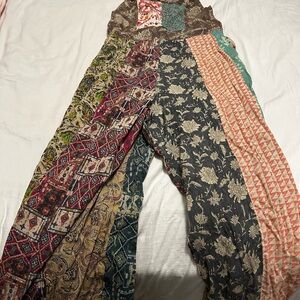 Blue Sky Multicolor Patchwork Trousers